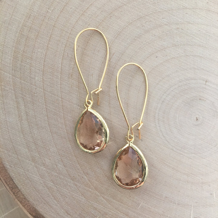 Jane Gold Glass Short Earrings