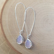 Silver Glass Drop Earrings