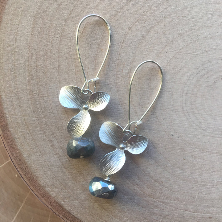 Silver Magnolia Earrings