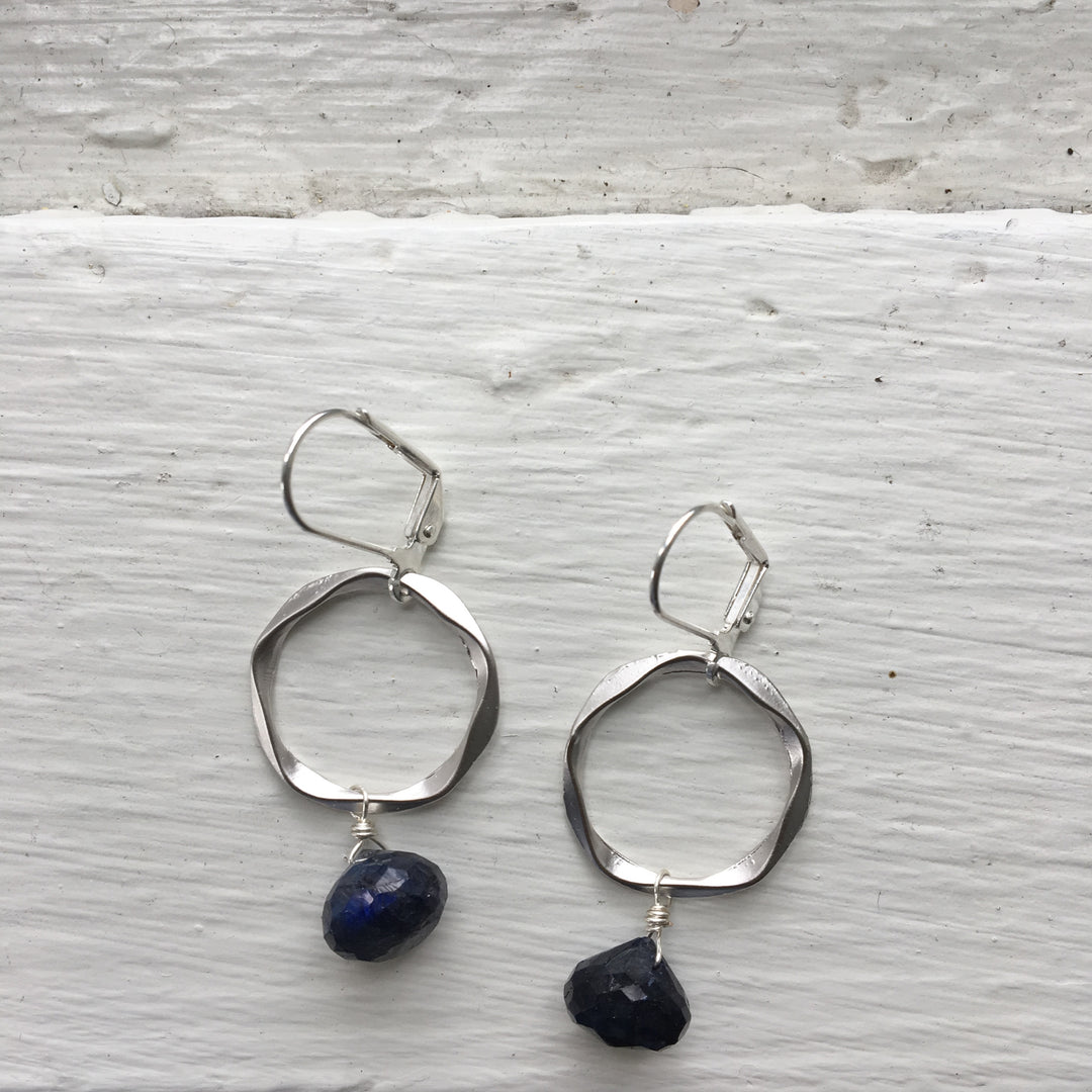 Silver Geo + Gemstone Earrings