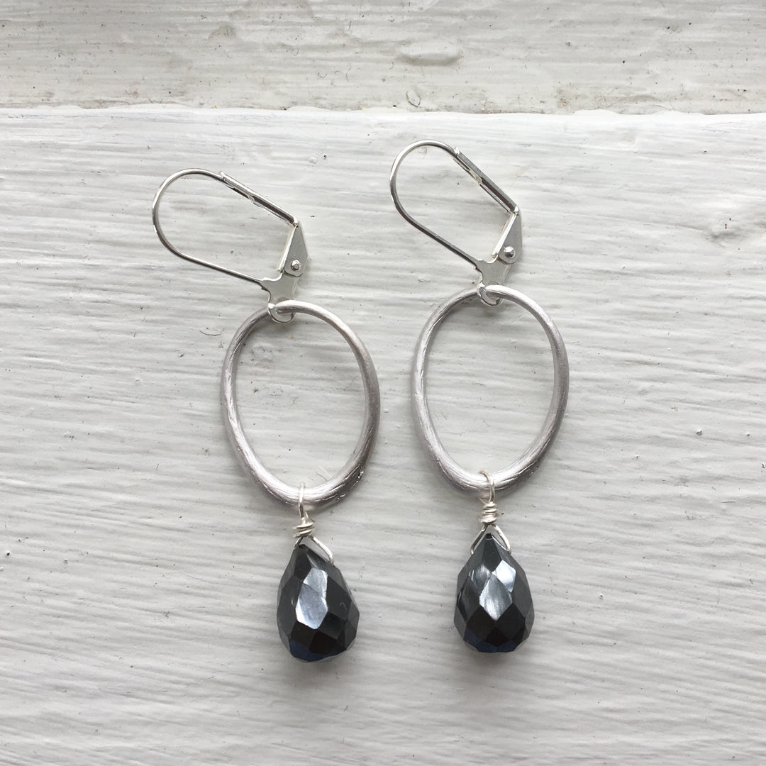 Silver Oval Earrings