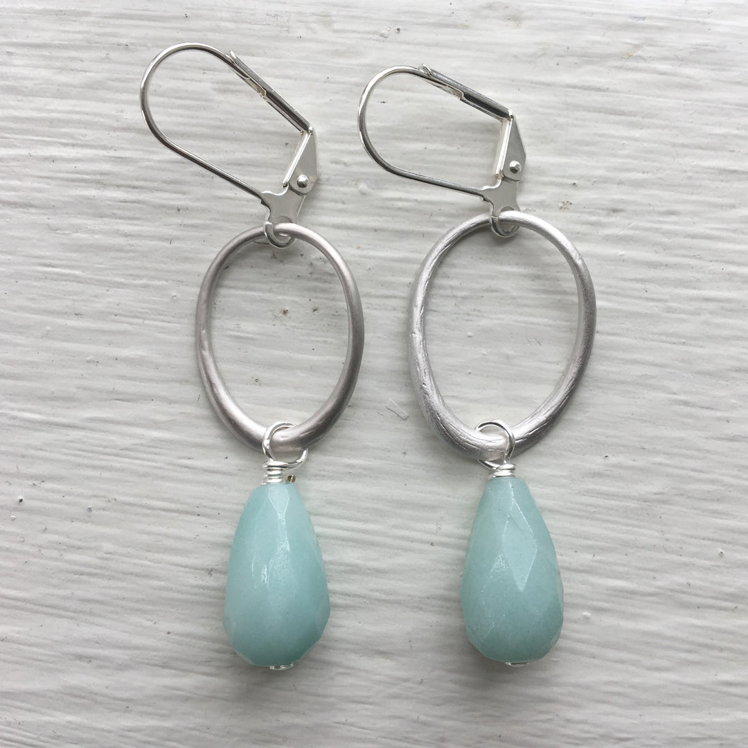 Silver Oval Earrings