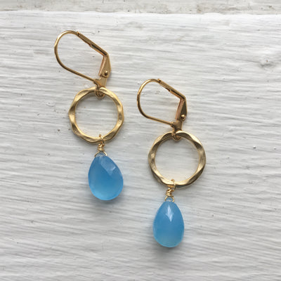 Gold Ring + Gemstone Earrings