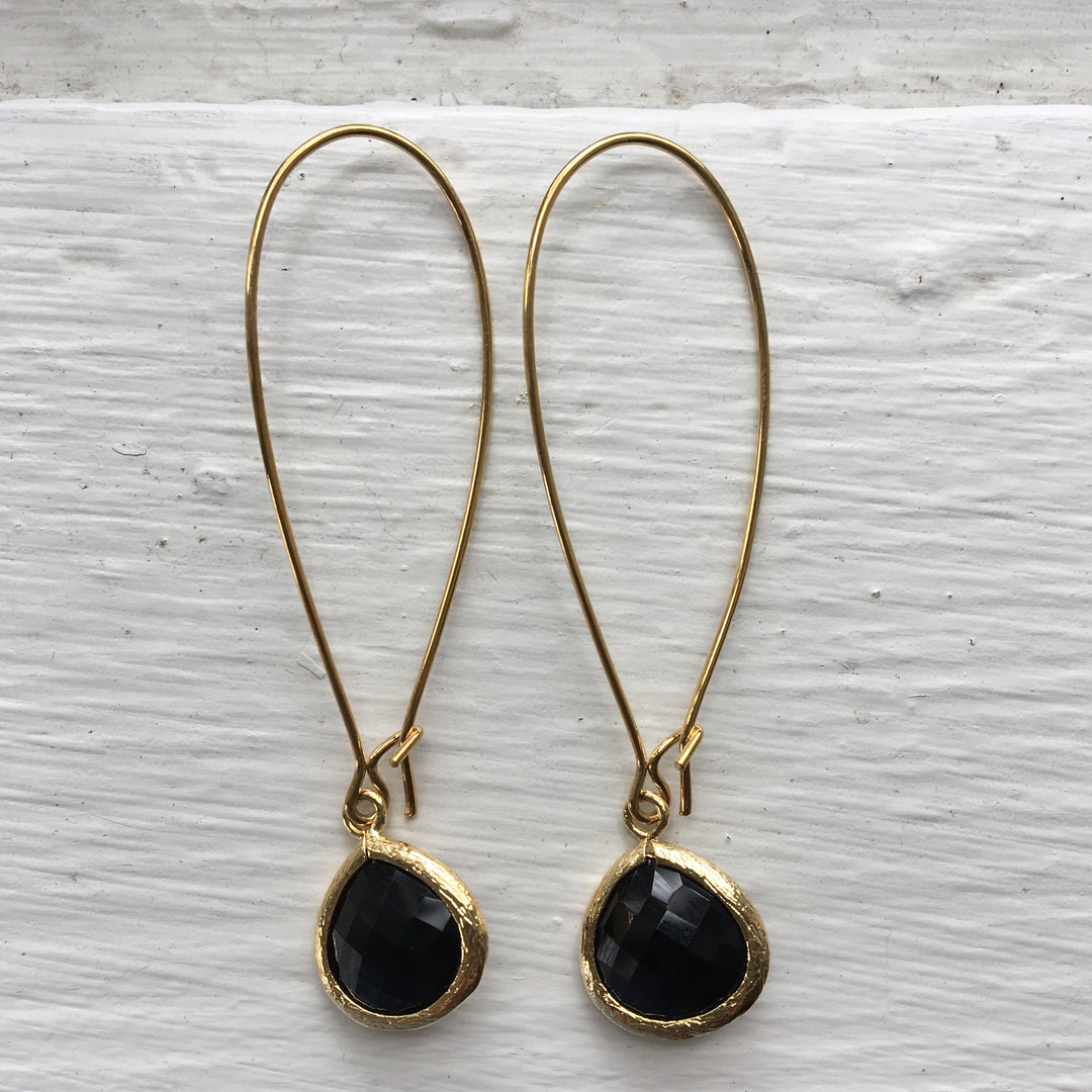 Ella Gold Glass Drop Earrings