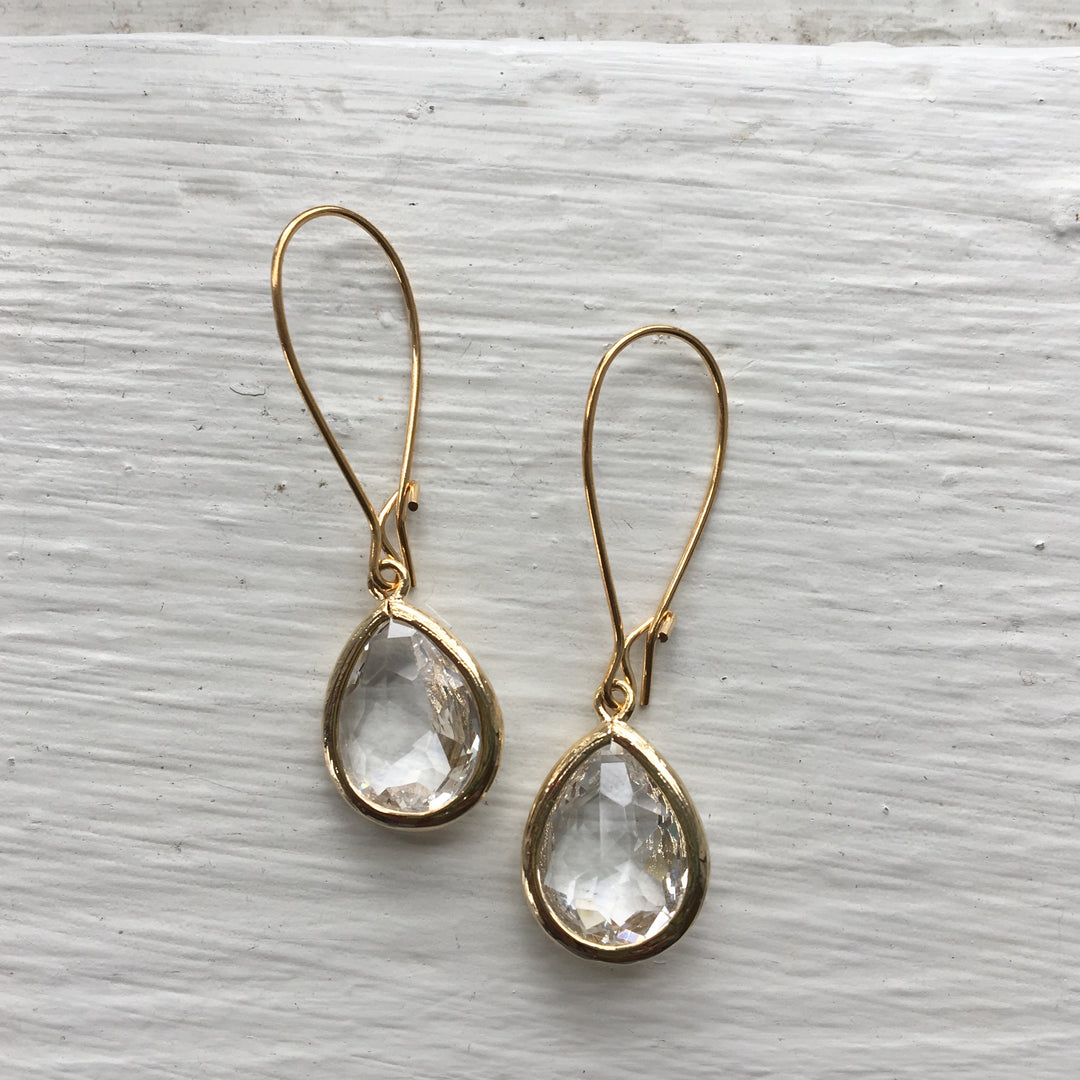 Jane Gold Glass Short Earrings