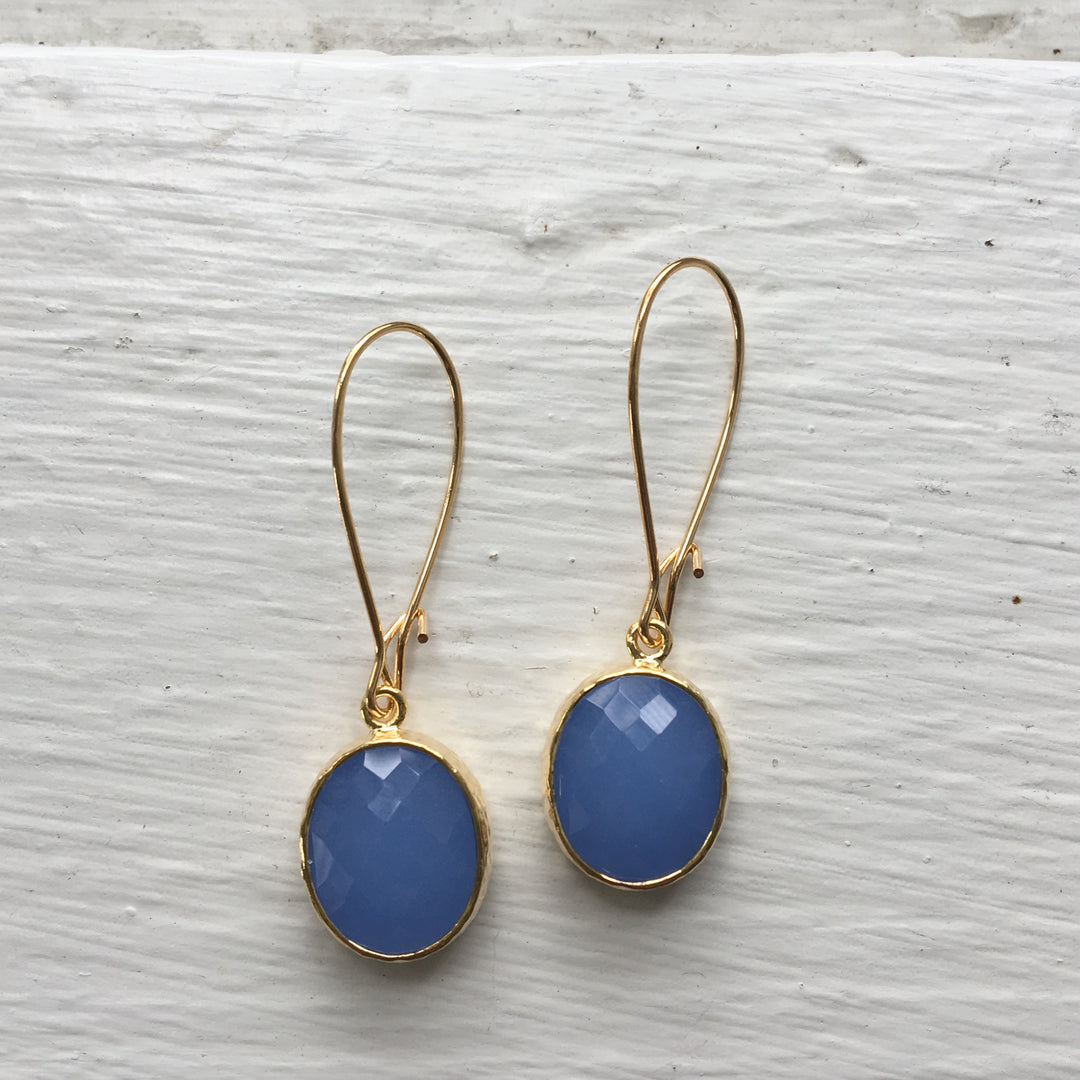 Jane Gold Glass Short Earrings