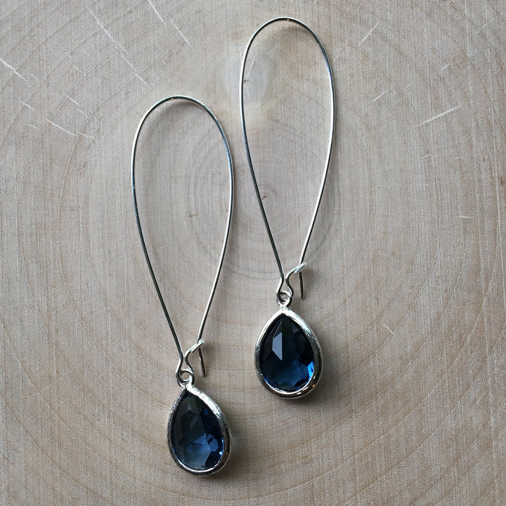 Ella Silver Glass Drop Earrings