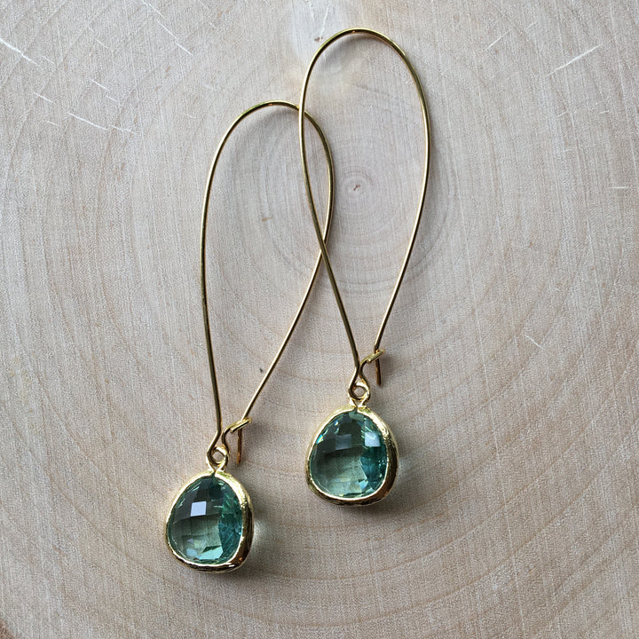 Ella Gold Glass Drop Earrings