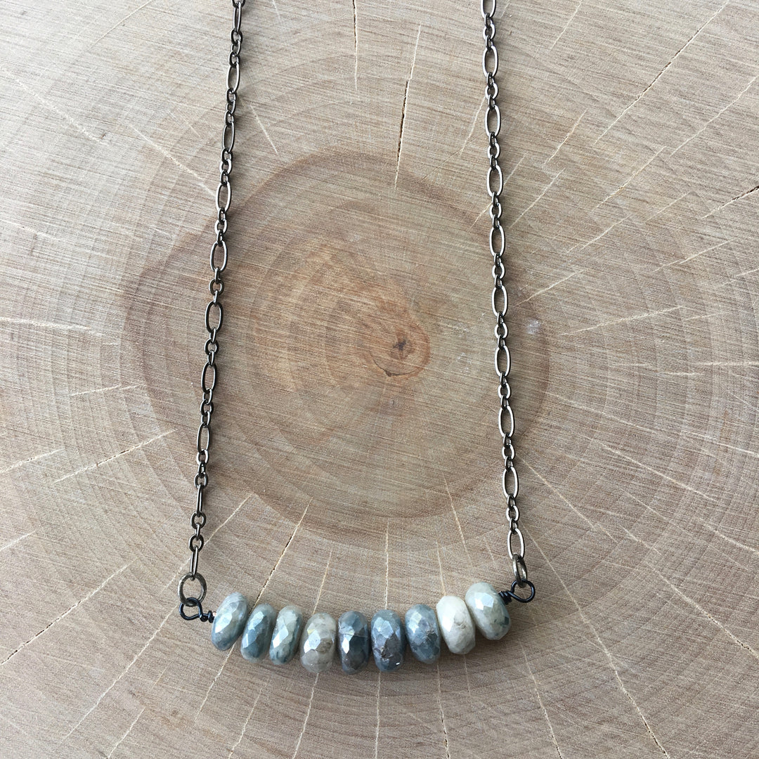 Gunmetal Bar Necklace