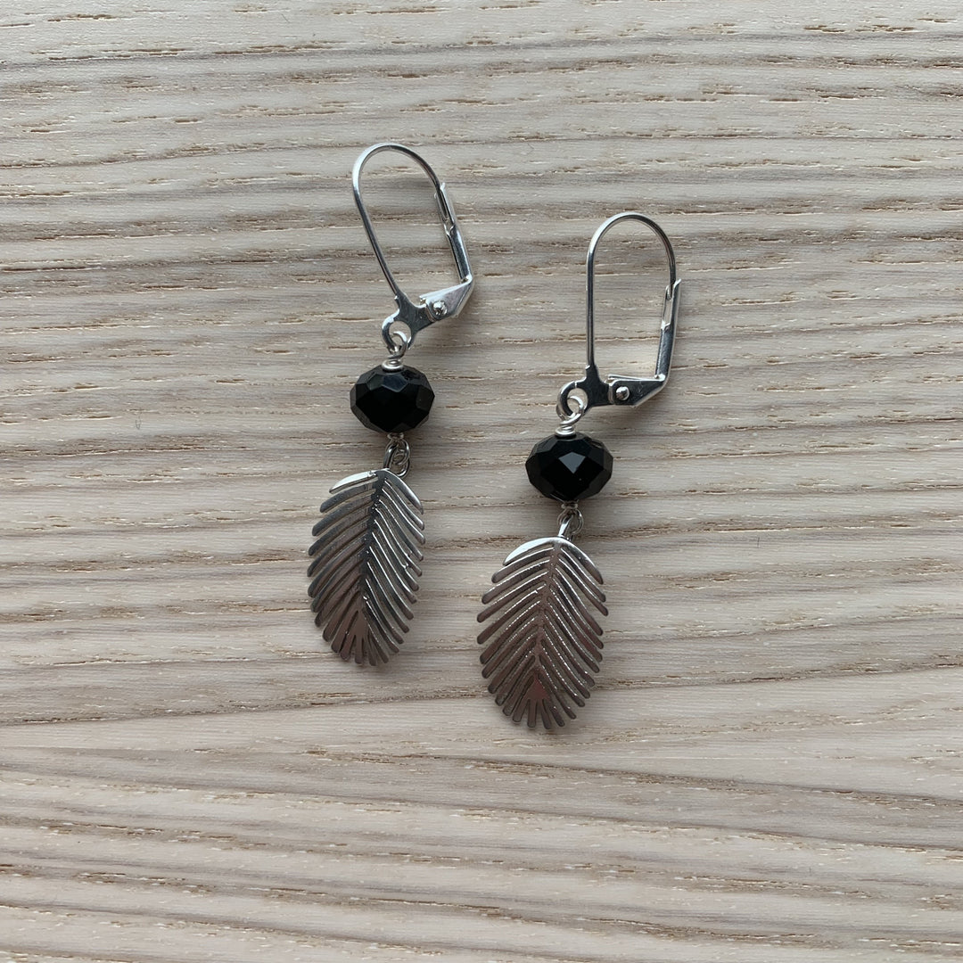 Silver Palm Leaf Earrings