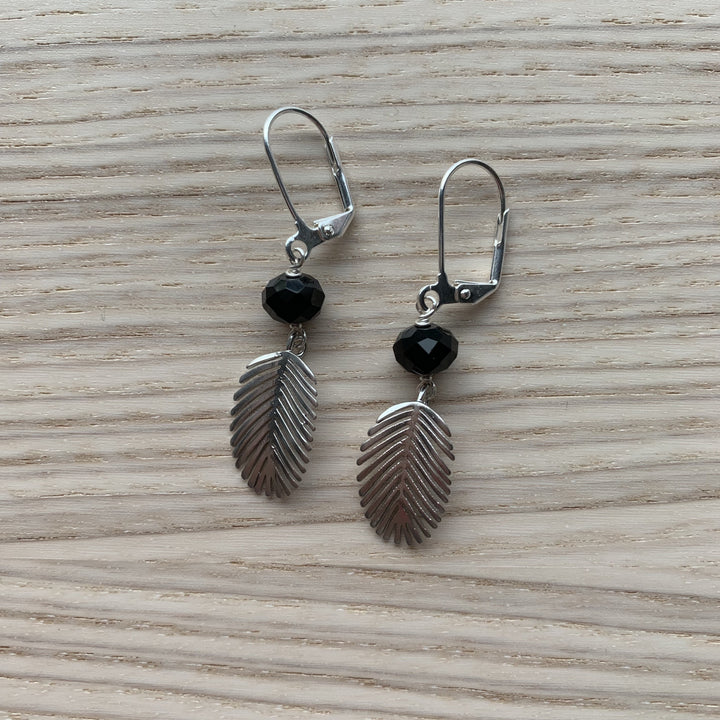 Silver Palm Leaf Earrings