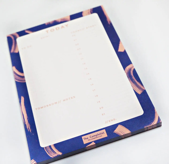 Notepad Planner | Blue + Pink Paint