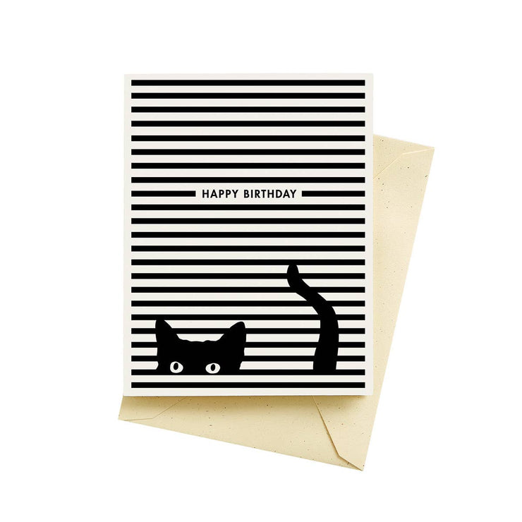 Birthday Card "Black Cat Stripes"