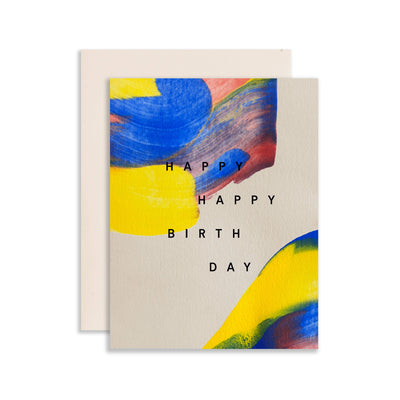 Birthday Card "Hand Painted Primary"