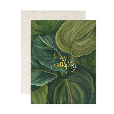 Birthday Card "Green Leaves"