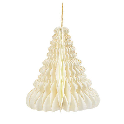 Ivory Pleat Fancy Tree Ornament