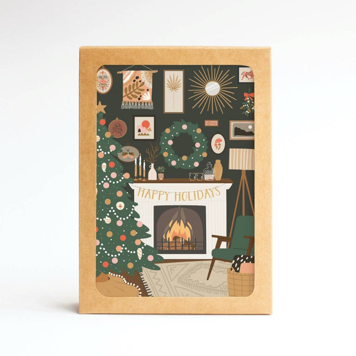 Boxed Christmas Cards "Holiday Fireplace"