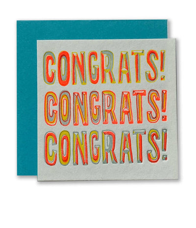 Letterpress Mini Card "Congrats!"