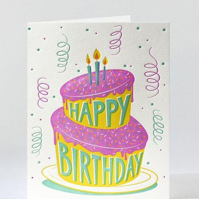 Birthday Card Letterpress "Birthday Cake"