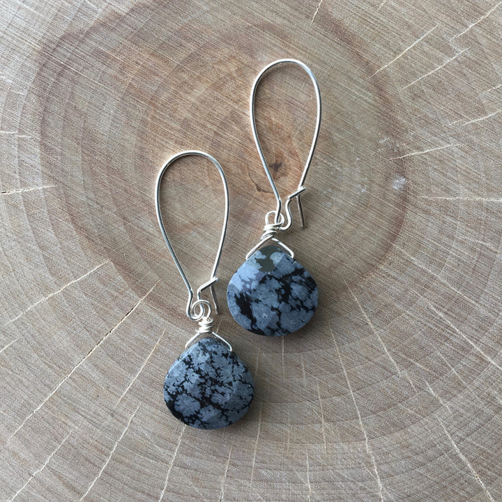 Silver Gemstone Short Earrings