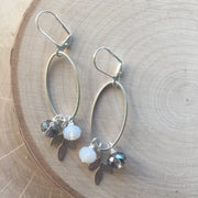 Silver Oval Cluster Earrings
