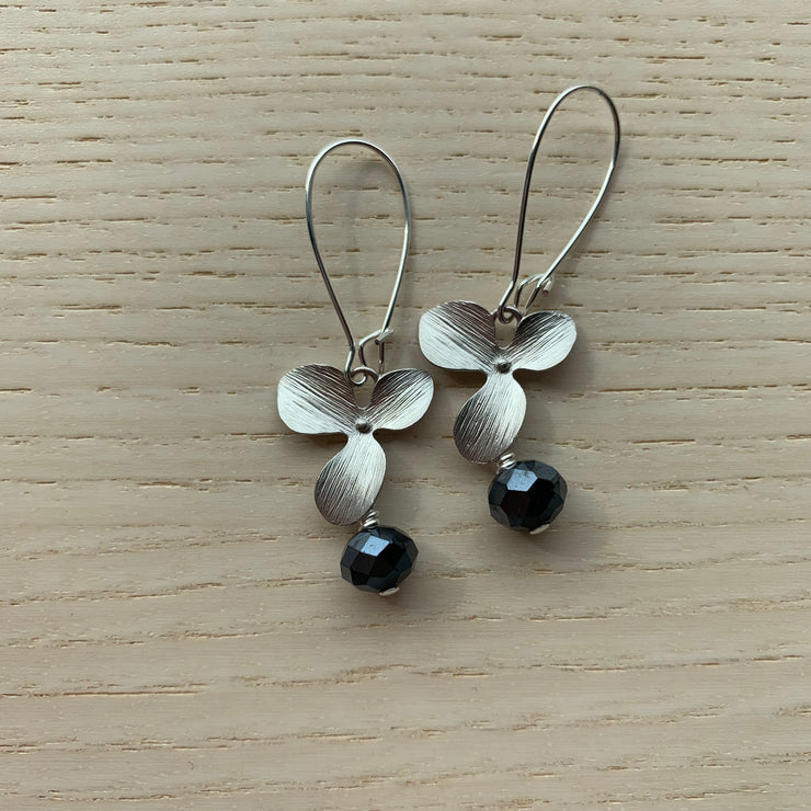 Silver Magnolia Earrings