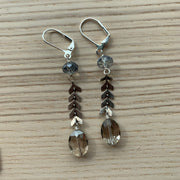 Silver Fishtail + Gemstone Earrings