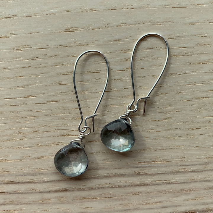 Silver Gemstone Short Earrings